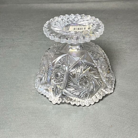 LE Smith Aztec Heritage Compote Iridescent Carnival Glass Whirling Star Pattern - Picture 11 of 14